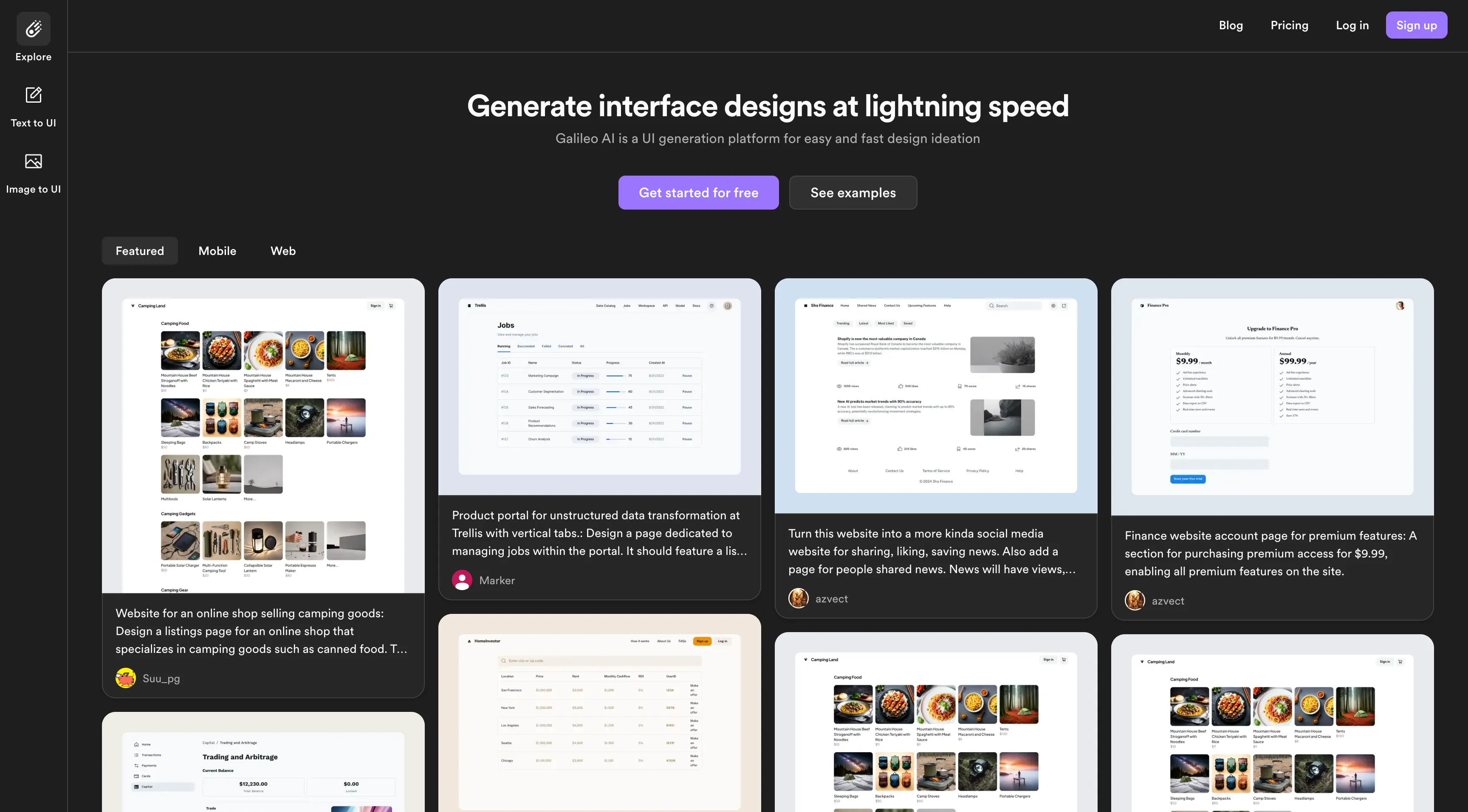 Generating Mockups from Ideas